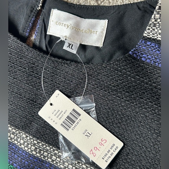 Anthropologie Corey Lynn Calter Sleeveless Top Stripe Peplum Trim XL - Picture 8 of 9